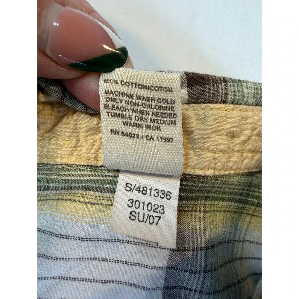 Old Navy Boy's 12-18M‎ Green Plaid Short Sleeve Button Down Shirt Short Sleeve